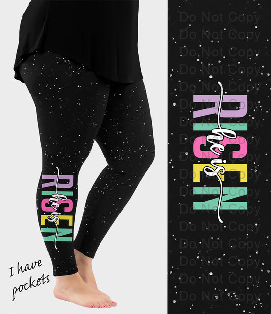 RTS - He Is Risen Side Design Leggings w/ Pockets - Like A Duchess