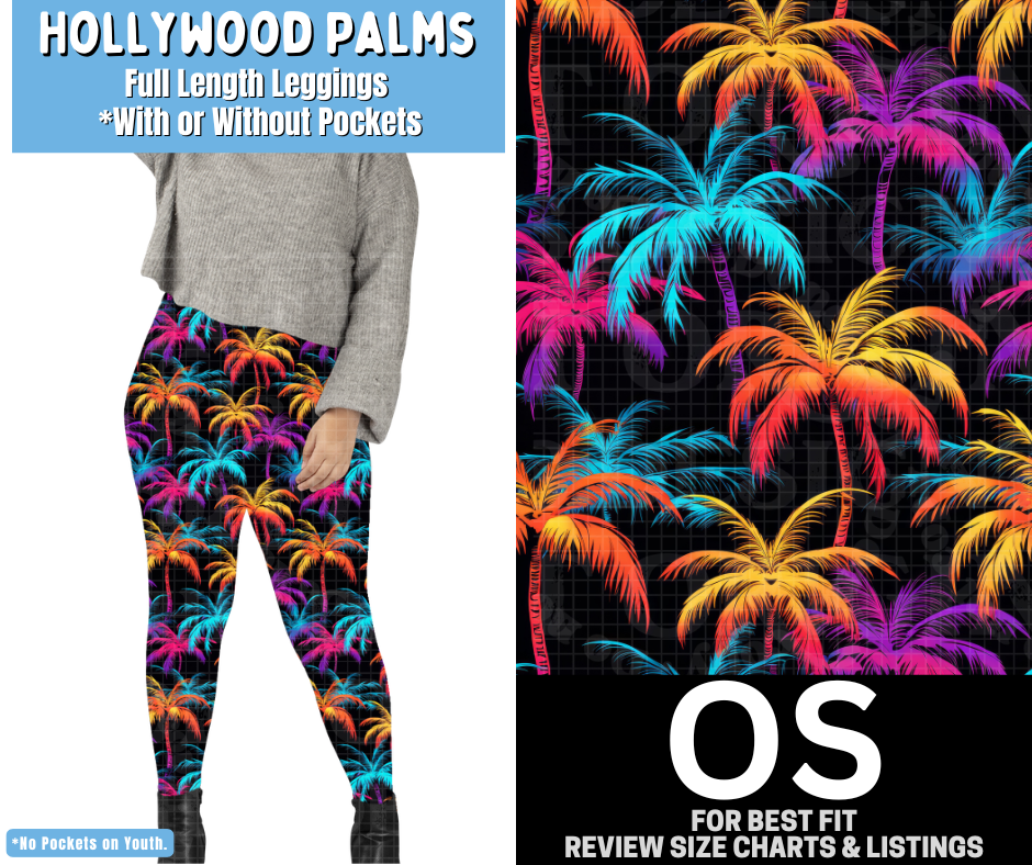 Hollywood Palms Full Length Leggings w/ Pockets - Like A Duchess