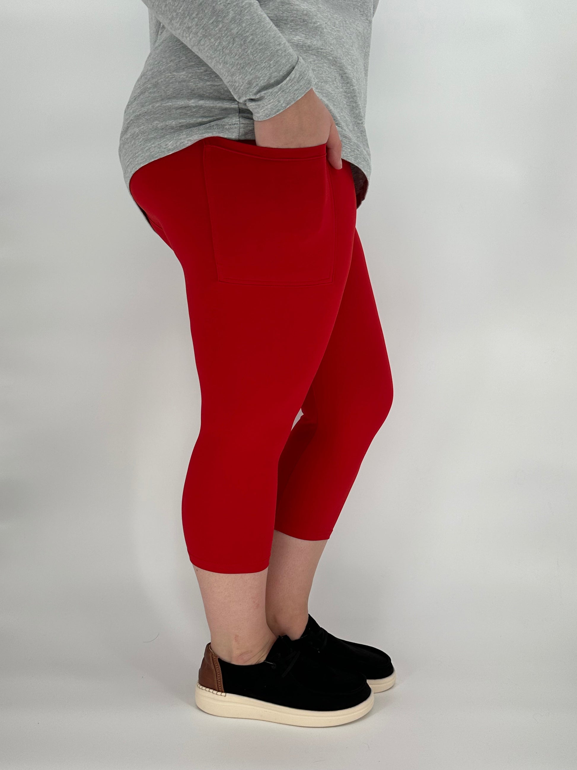 Ruby Red Leggings/Capri w/ Pockets! - Like A Duchess