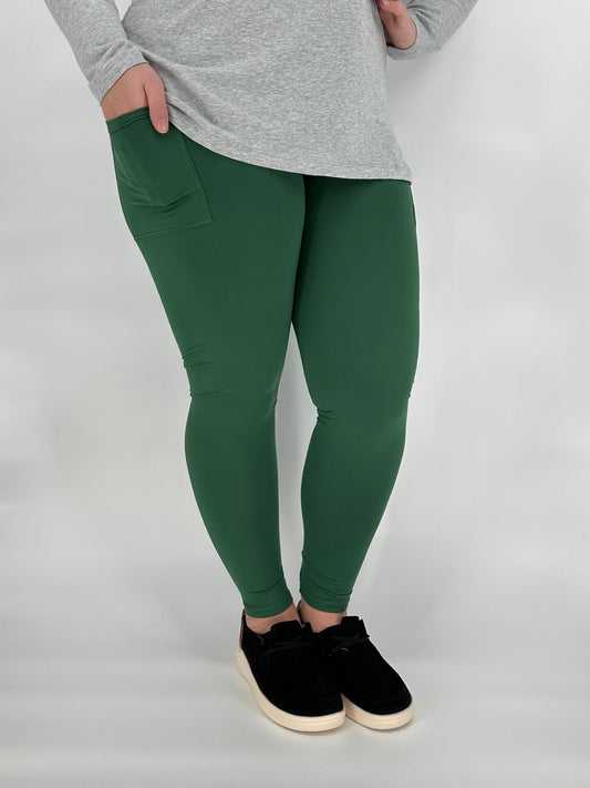 Pine Green Leggings/Capri w/ Pockets! - Like A Duchess