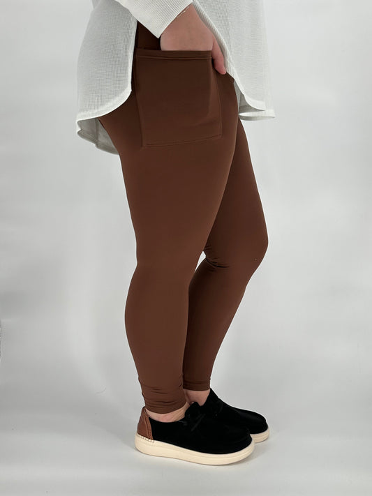 True Brown Leggings/Capri w/ Pockets! - Like A Duchess