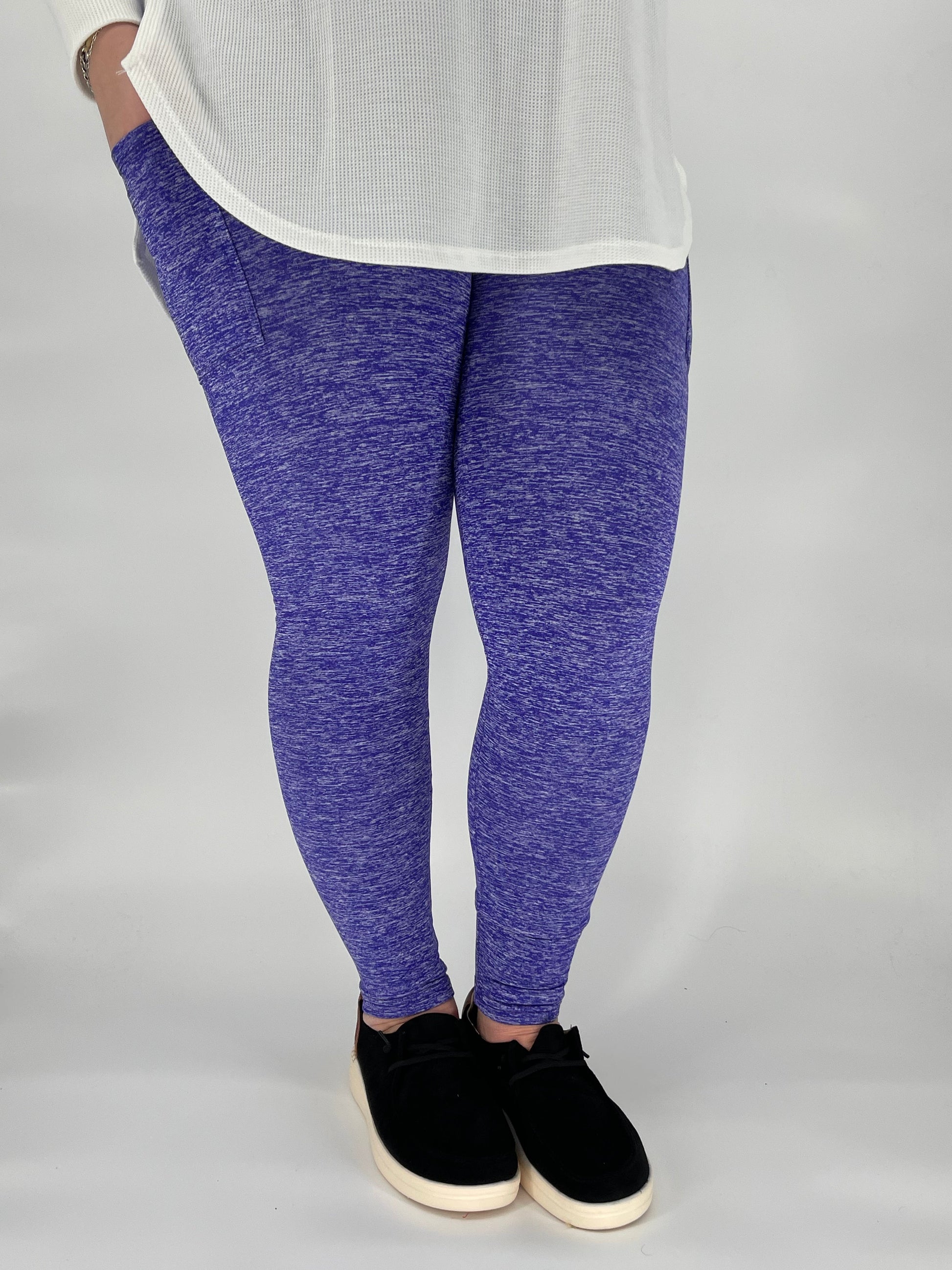 Purple Fleece Leggings w/ Pockets - Like A Duchess