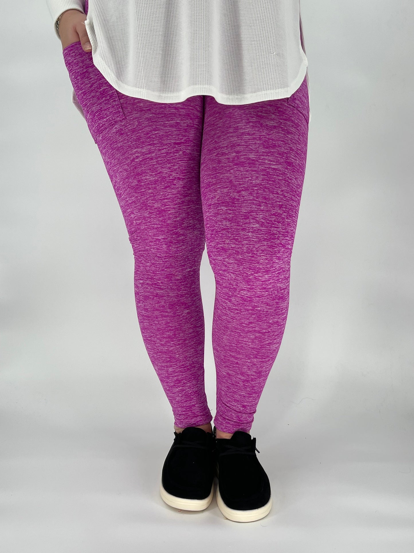 Magenta Fleece Leggings w/ Pockets - Like A Duchess