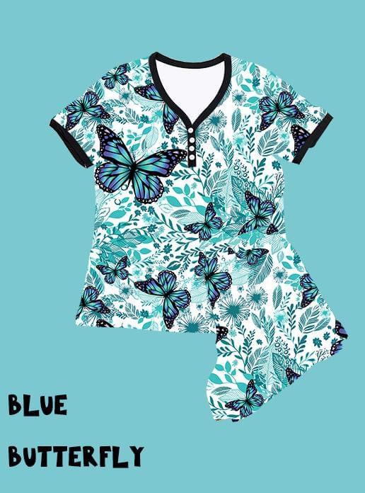 SHORTS PJ RUN- BLUE BUTTERFLY - Like A Duchess