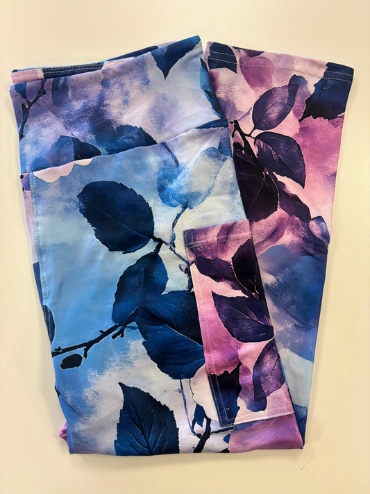 Blooming Purple Hibiscus Capri w/ Pockets *RTS - Like A Duchess