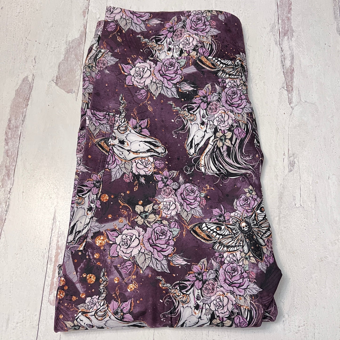 Purple Skeleton Unicorn - Leggings with Pockets - Like A Duchess