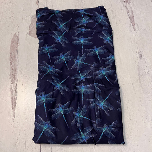Blue Dragonfly - Leggings with Pockets - Like A Duchess