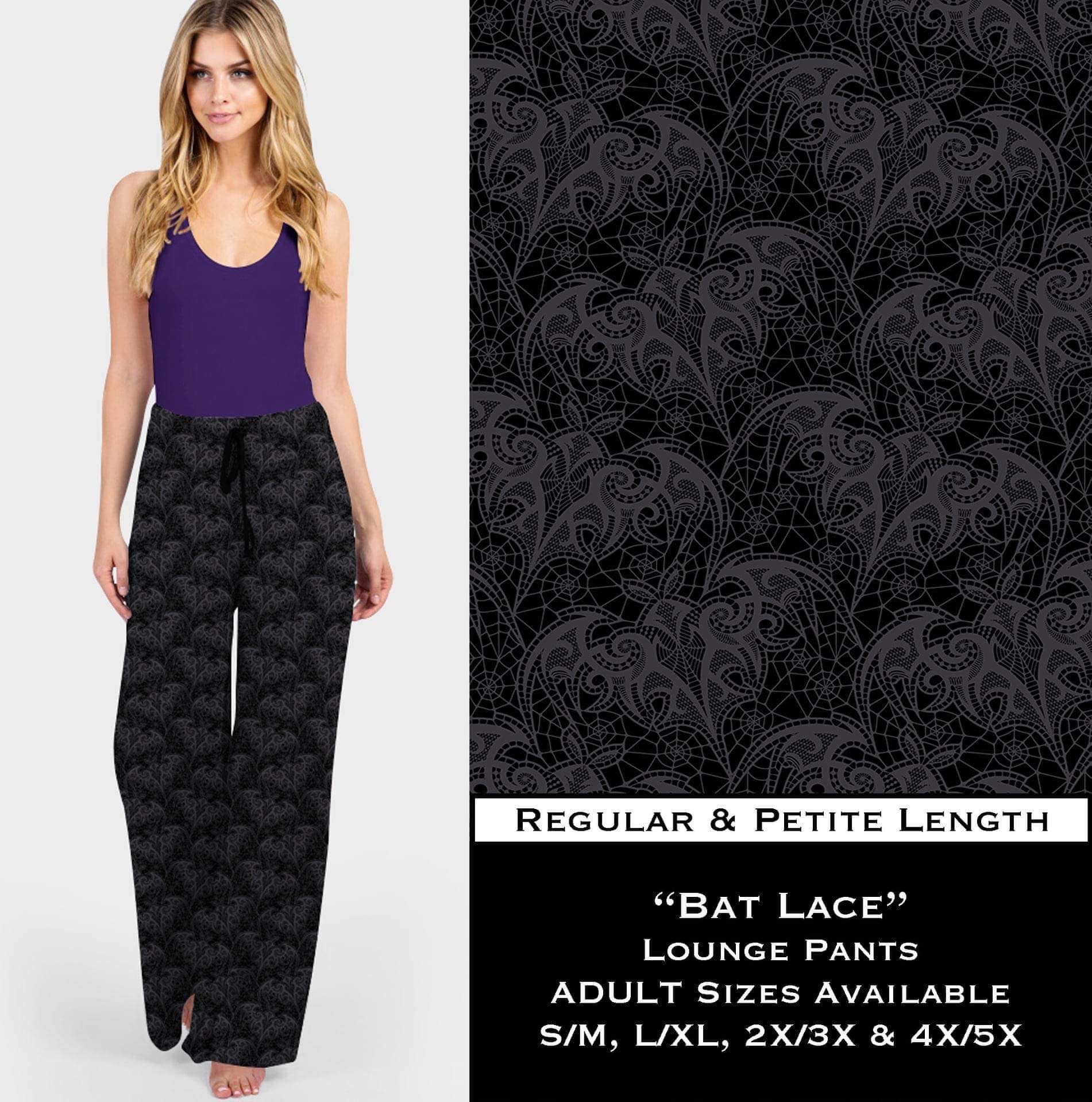 Bat Lace - Lounge Pants - Like A Duchess