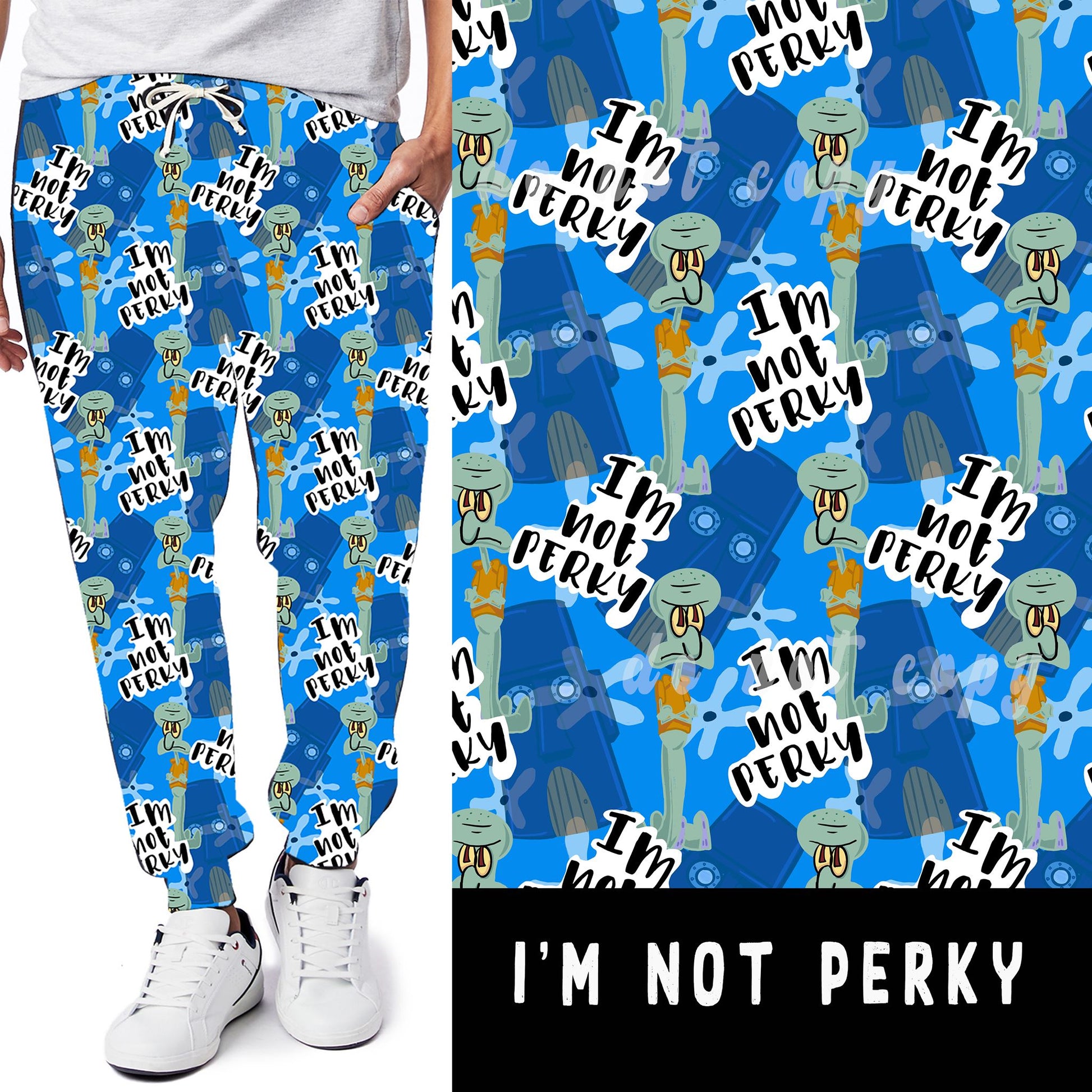 90'S TOON RUN- I'M NOT PERKY LEGGINGS/JOGGERS - Like A Duchess