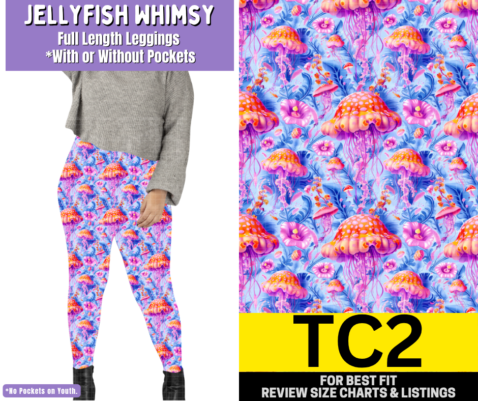 Jellyfish Whimsy Full Length Leggings w/ Pockets - Like A Duchess