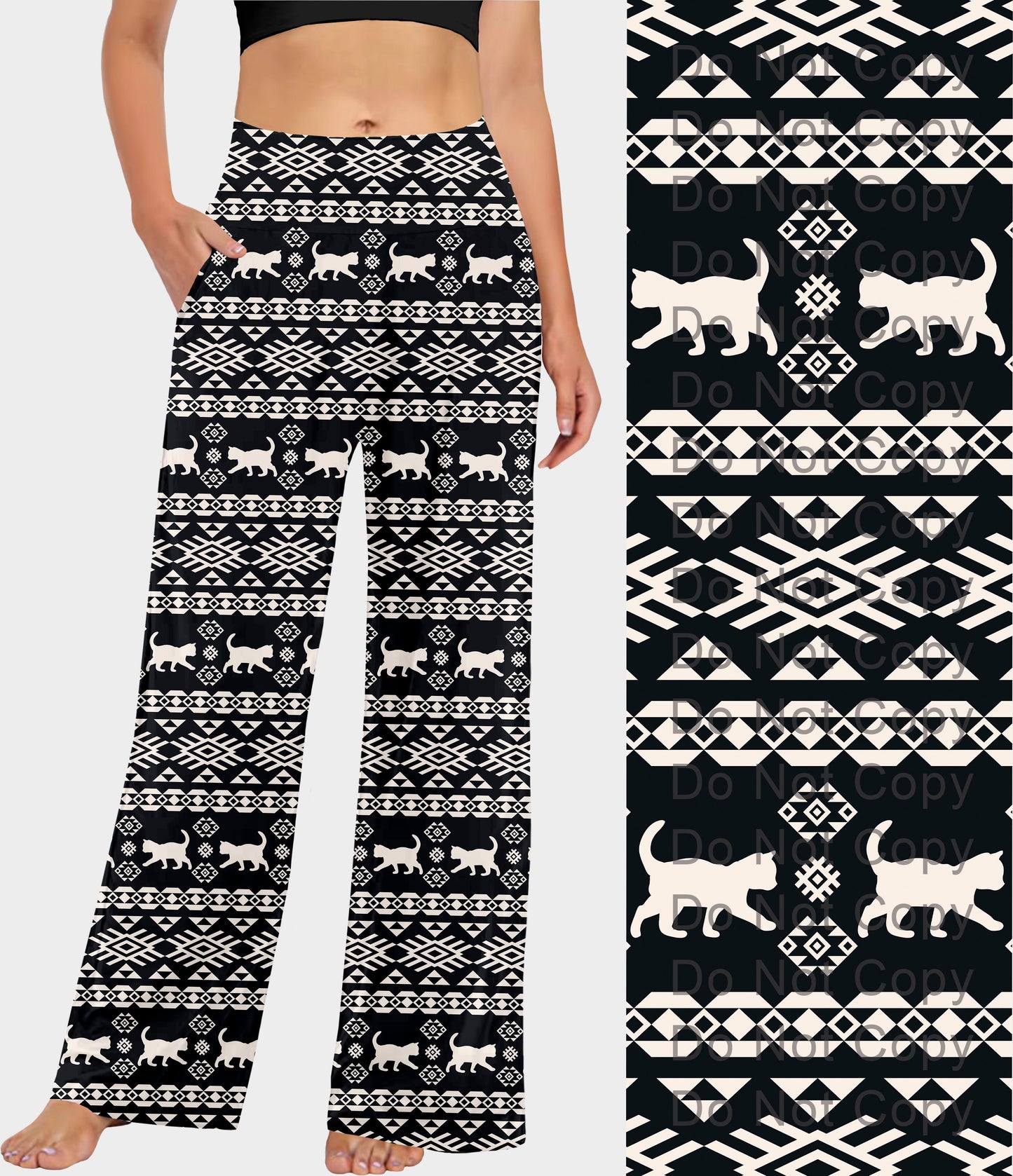 RTS - Kitty Cat Pattern Lounge Pants - Like A Duchess