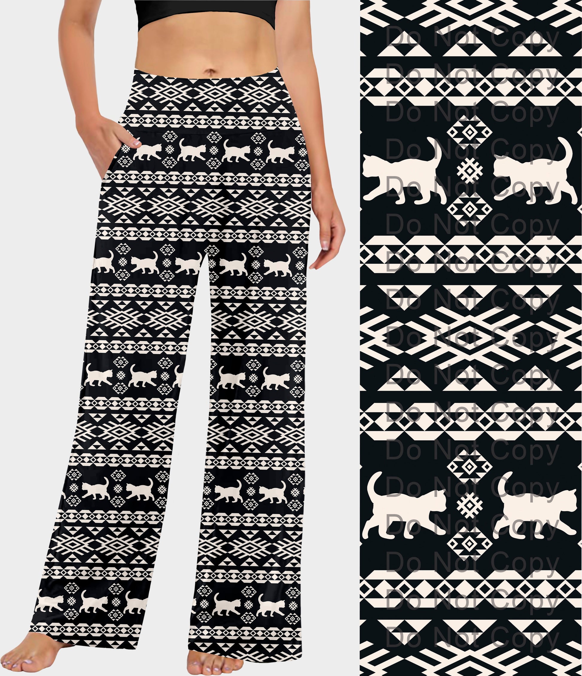 RTS - Kitty Cat Pattern Lounge Pants - Like A Duchess