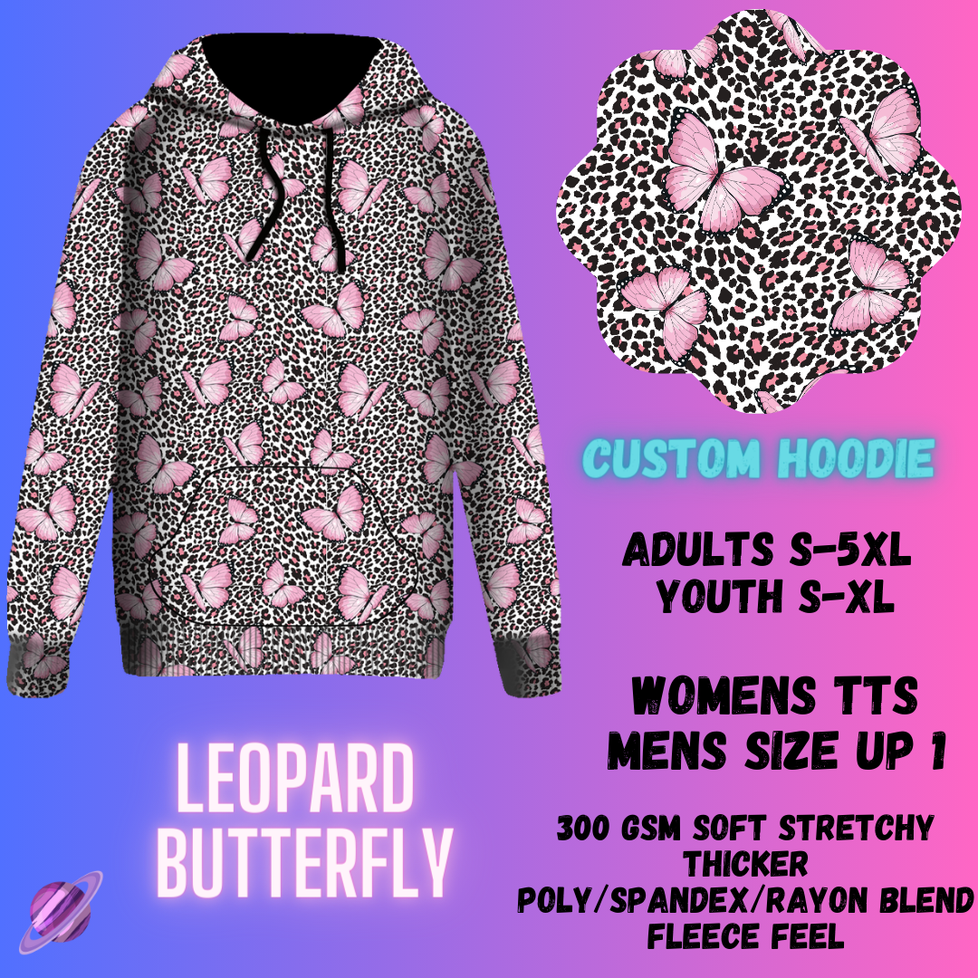 PULLOVER HOODIE RUN 1-LEOPARD BUTTERFLY - Like A Duchess