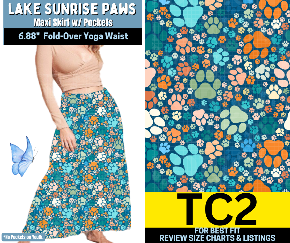 Lake Sunrise Paws Maxi Skirt - Like A Duchess