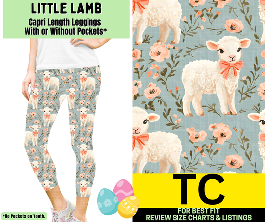 Little Lamb Capri Length Leggings w/ Pockets - Like A Duchess