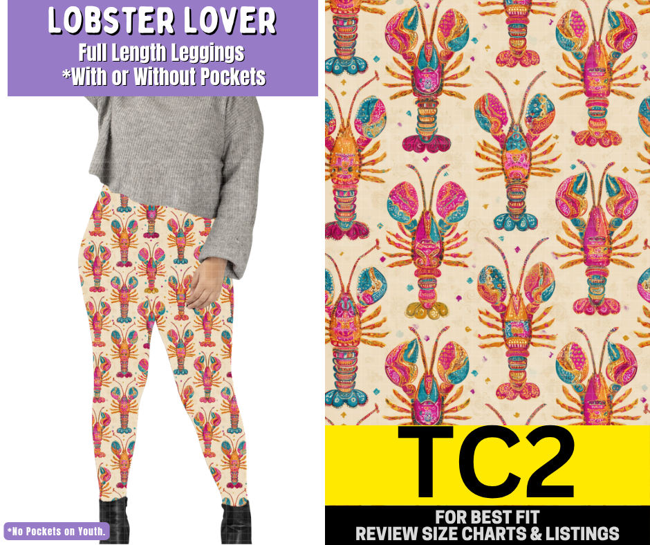 Lobster Lover Full Length Leggings w/ Pockets - Like A Duchess