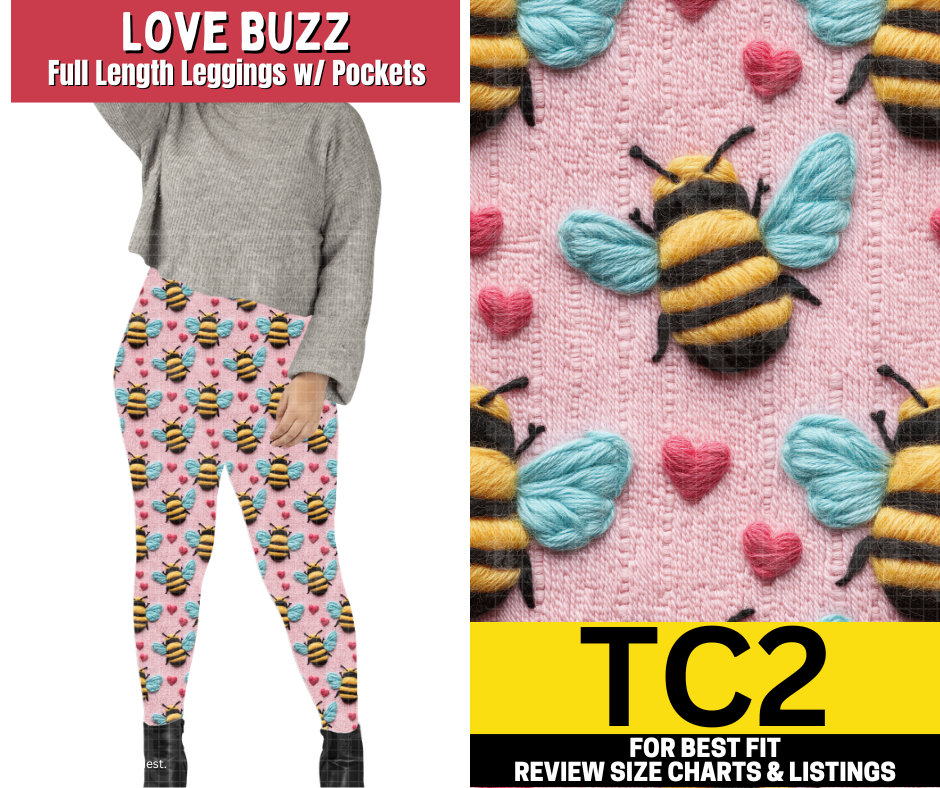 Love Buzz Full Length Leggings w/ Pockets - Like A Duchess