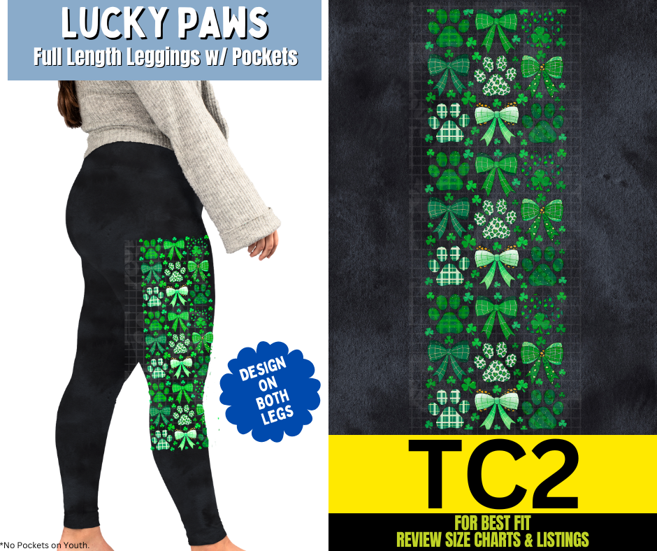 Lucky Paws Watercolor Full Length Leggings w/ Pockets - Like A Duchess