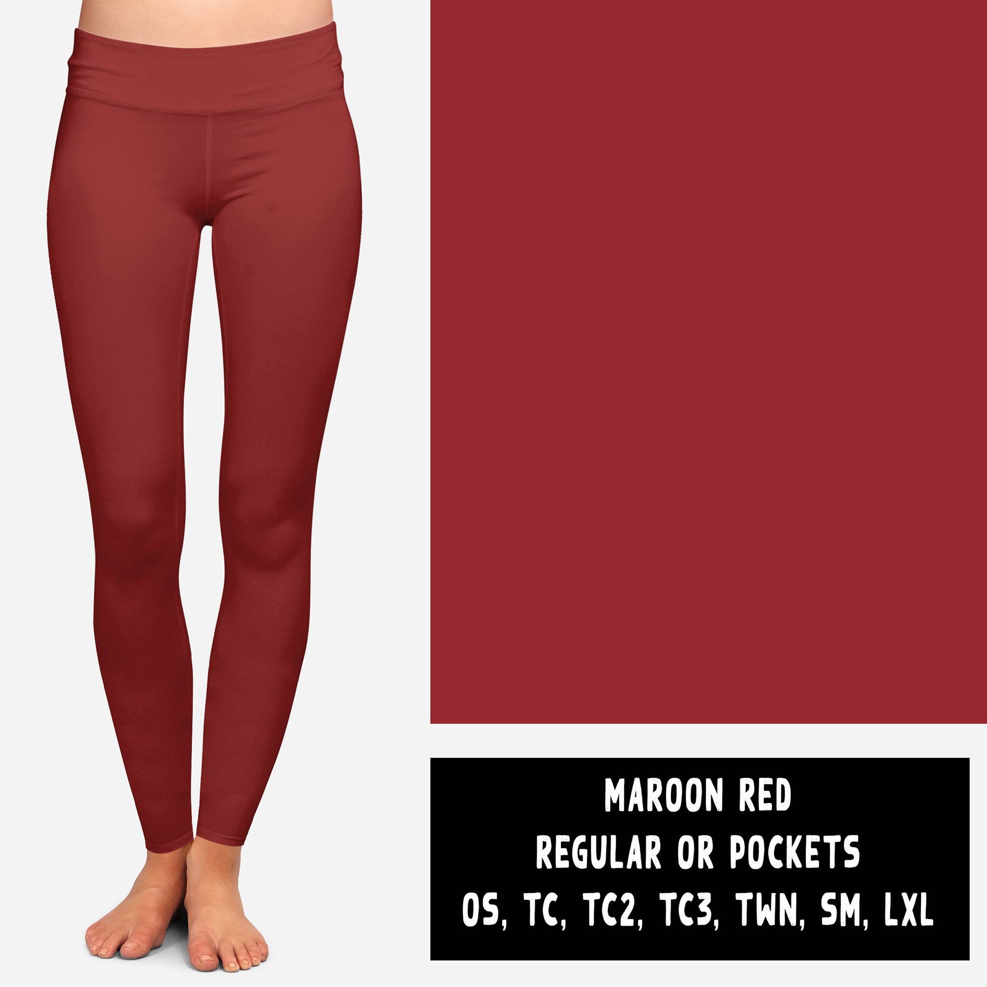 SOLIDS RUN-MAROON RED LEGGINGS - Like A Duchess