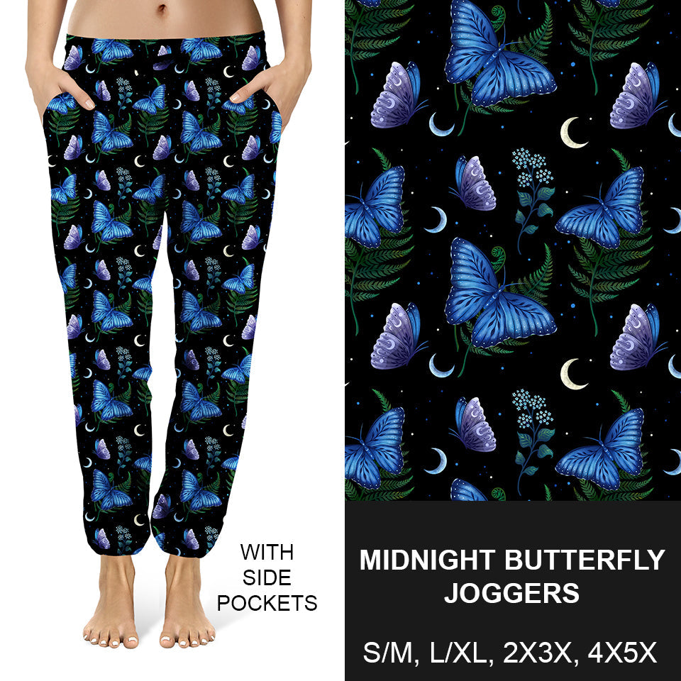 RTS - Midnight Butterfly Joggers - Like A Duchess
