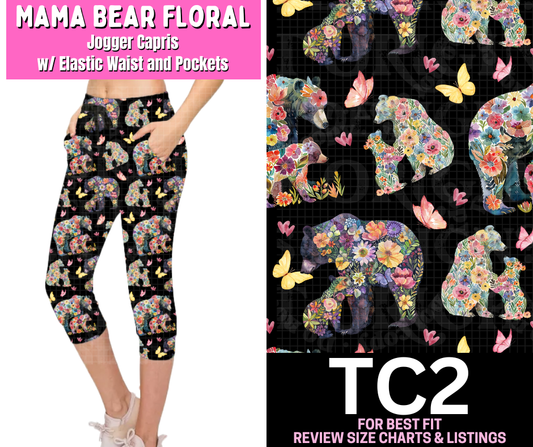 Mama Bear Floral Jogger Capri - Like A Duchess