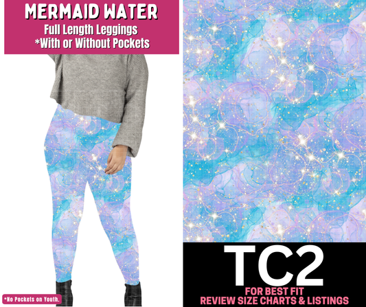Mermaid Water Full Length Leggings w/ Pockets - Like A Duchess