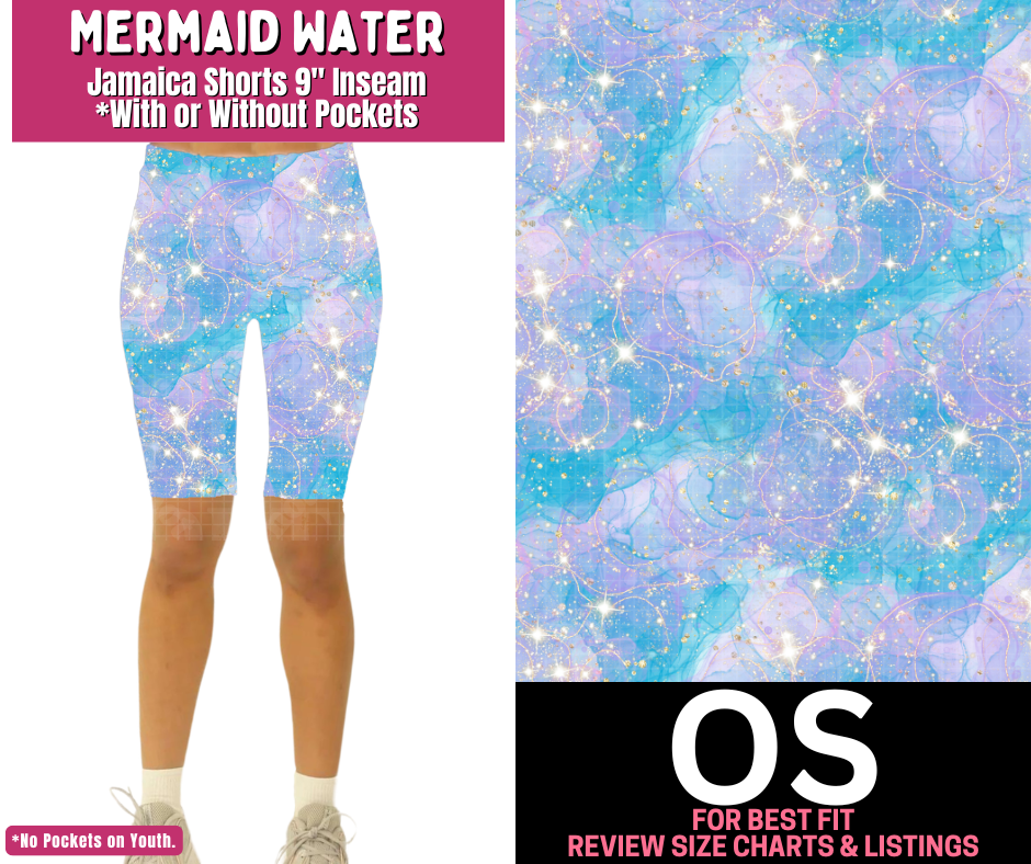 Mermaid Water Jamaica Shorts w/ Pockets - Like A Duchess