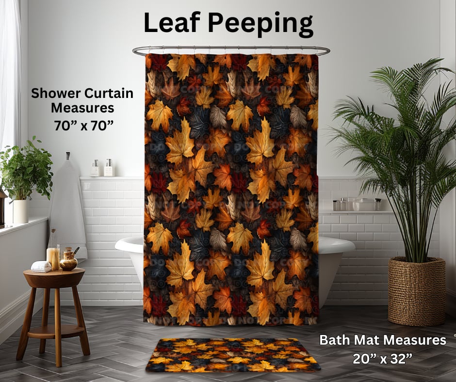 Leaf Peeping Custom Shower Curtain and/or Bath Mat - Like A Duchess