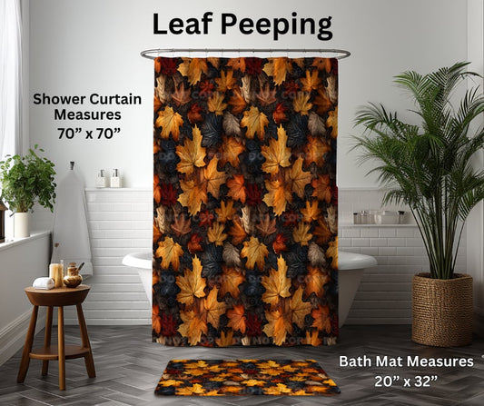 Leaf Peeping Custom Shower Curtain and/or Bath Mat - Like A Duchess