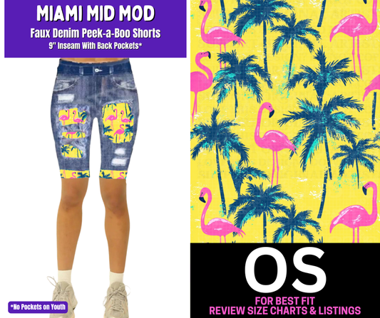 Miami Mid Mod Faux Denim Peekaboo Jamaica Shorts - Like A Duchess