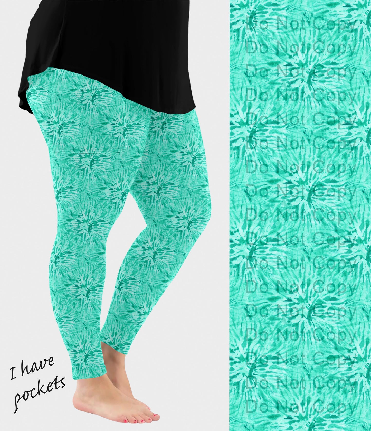 RTS - Mint Tie Dye Leggings with Pockets - Like A Duchess