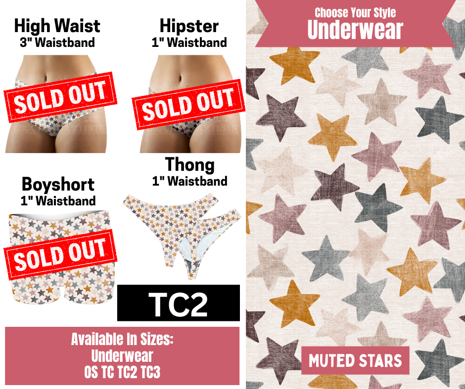 Muted Stars Thong Underwear - Like A Duchess