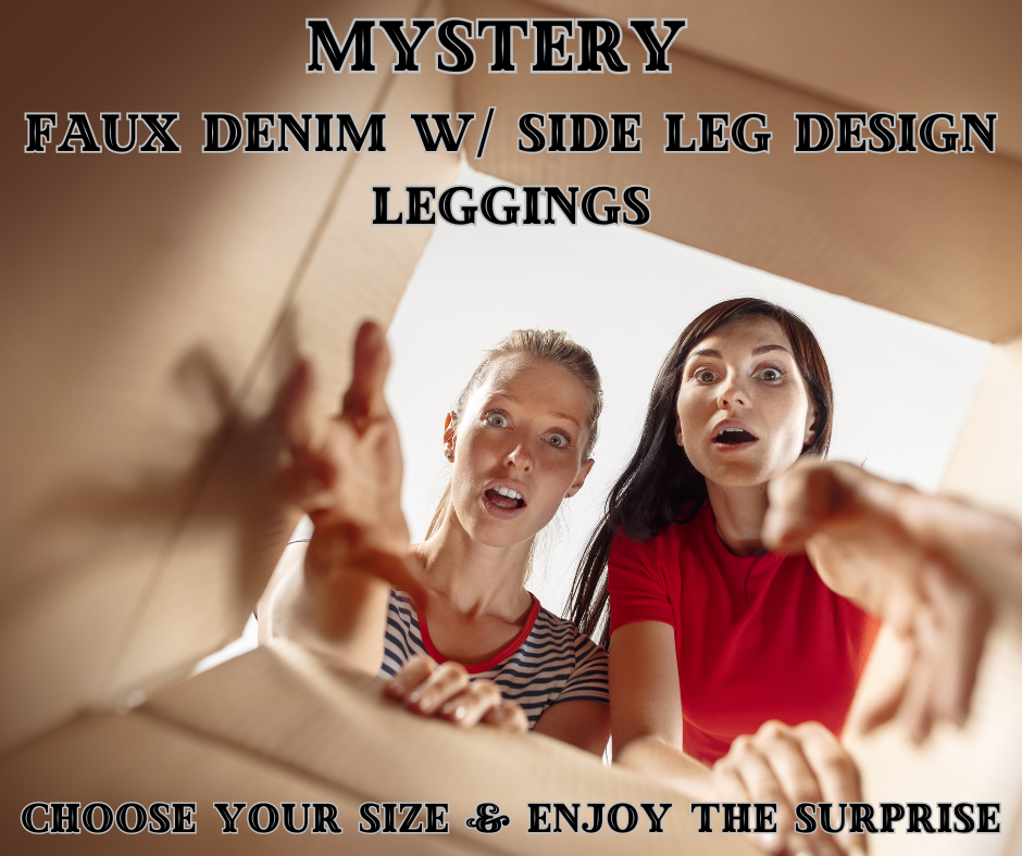 RTS Mystery Full Length Faux Denim w/ Side Leg Designs - Like A Duchess