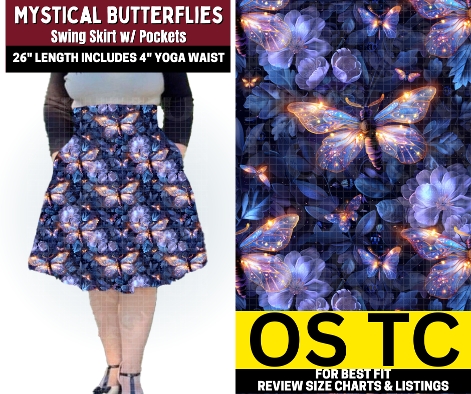Mystical Butterflies Swing Skirt - Like A Duchess