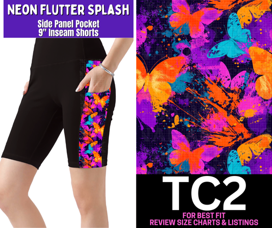Neon Flutter Splash Side Panel Pocket Jamaica Shorts - Like A Duchess