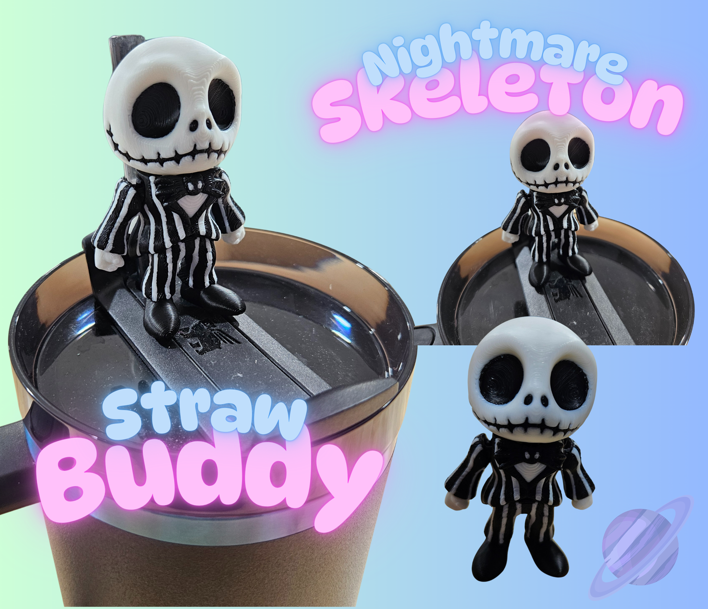 NIGHTMARE SKELETON-3D PRINTED STRAW BUDDY - Like A Duchess