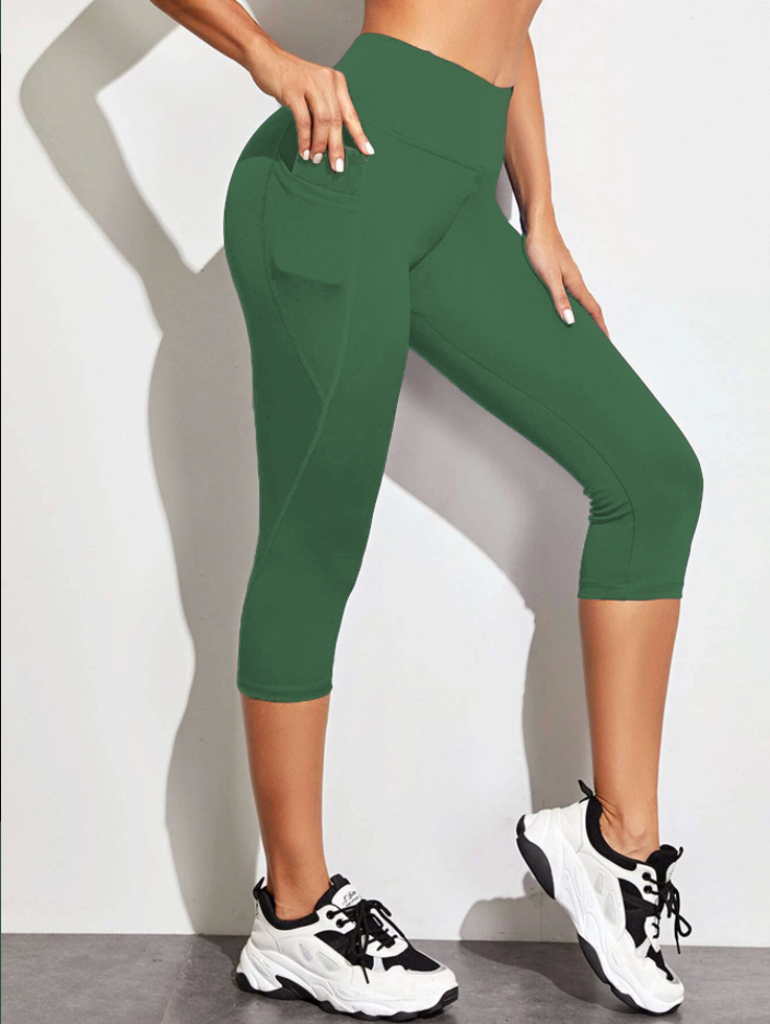 SPC RUN-OLIVE GREEN- POCKET CAPRI- 2 OPTION - Like A Duchess