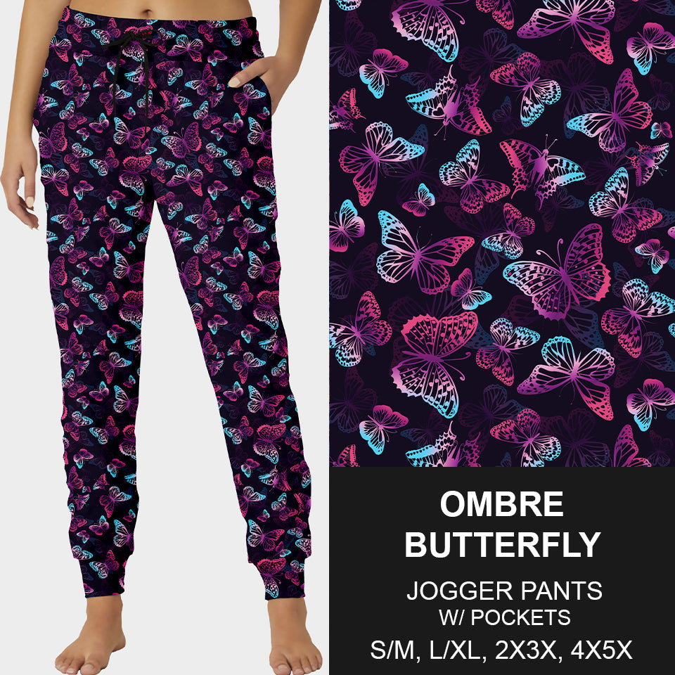 RTS - Ombre Butterfly Joggers - Like A Duchess