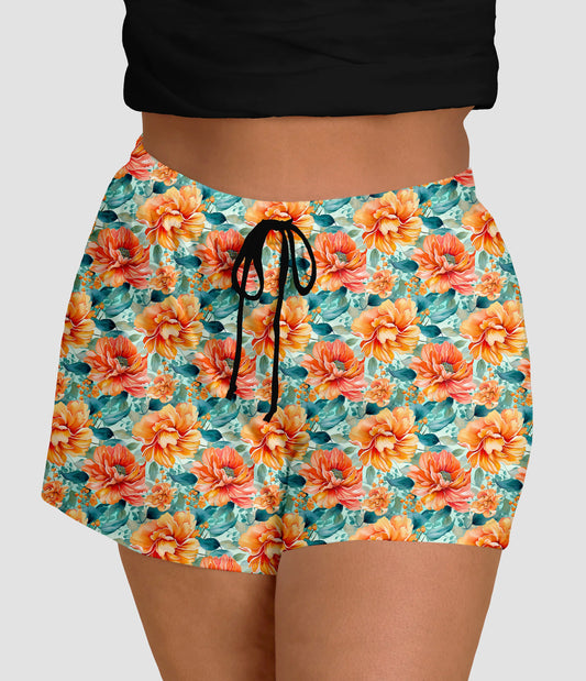 RTS - Orange Blooms Jogger Shorts - Like A Duchess