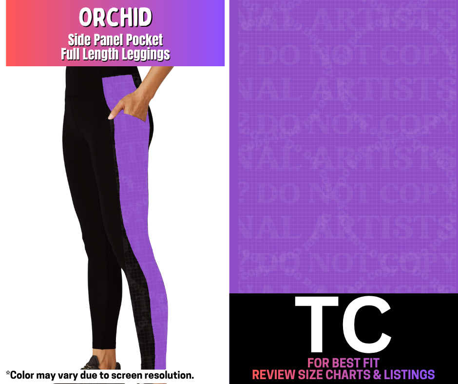 Orchid Side Panel Pocket Full Length Leggings - Like A Duchess