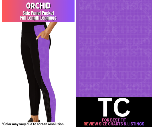 Orchid Side Panel Pocket Full Length Leggings - Like A Duchess