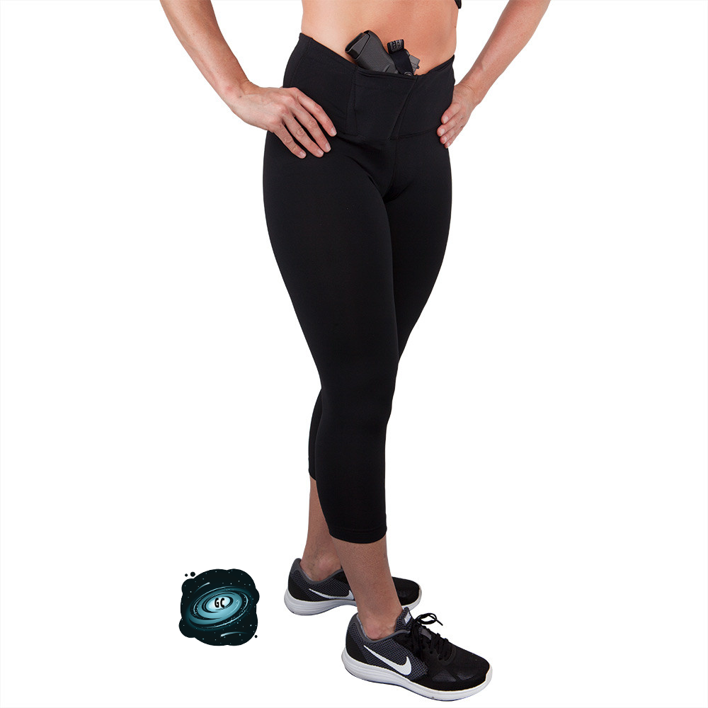 CONCEAL CARRY RUN- BLACK LEGGINGS/CAPRI/JOGGERS - Like A Duchess