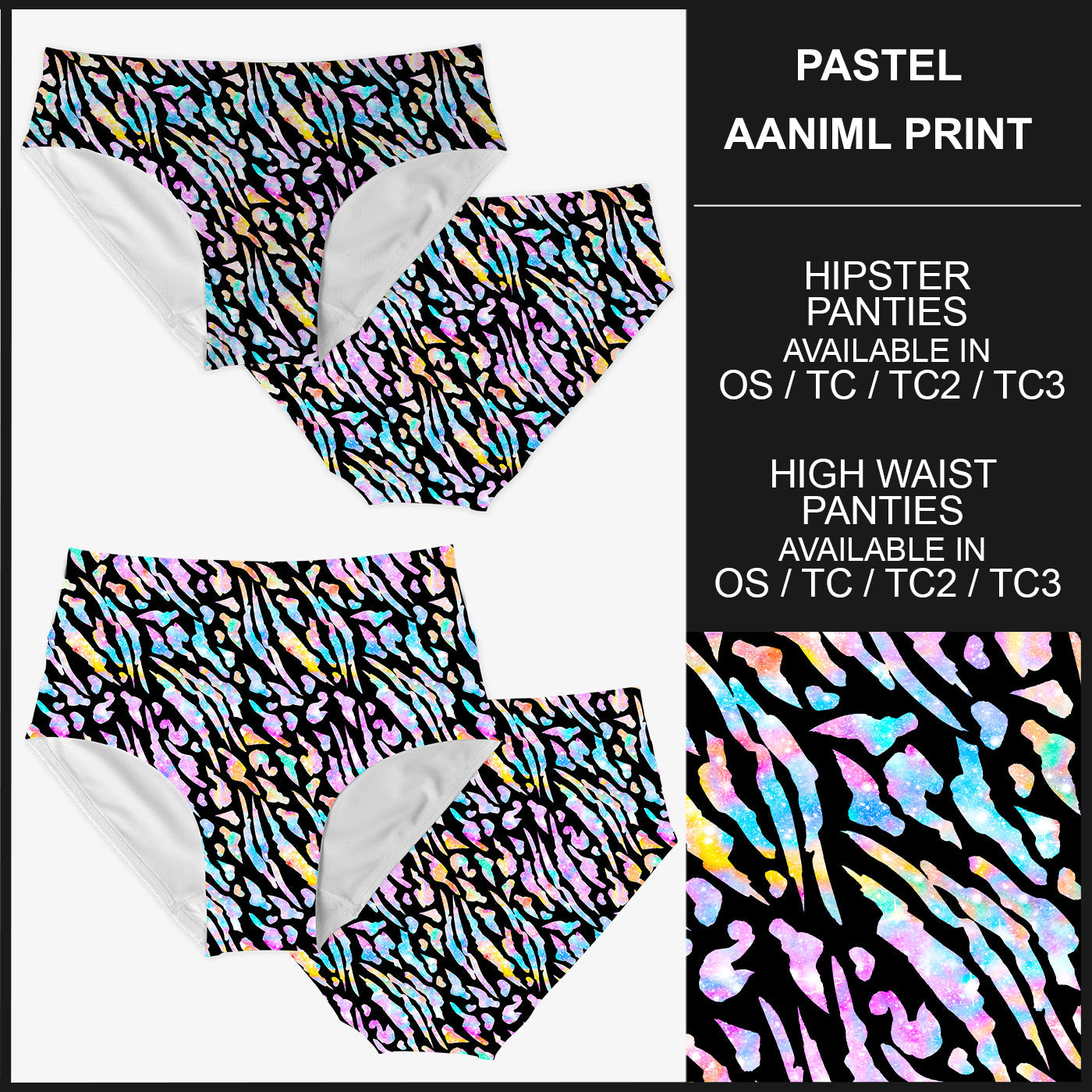 RTS - Pastel Animal Print Panties - Like A Duchess
