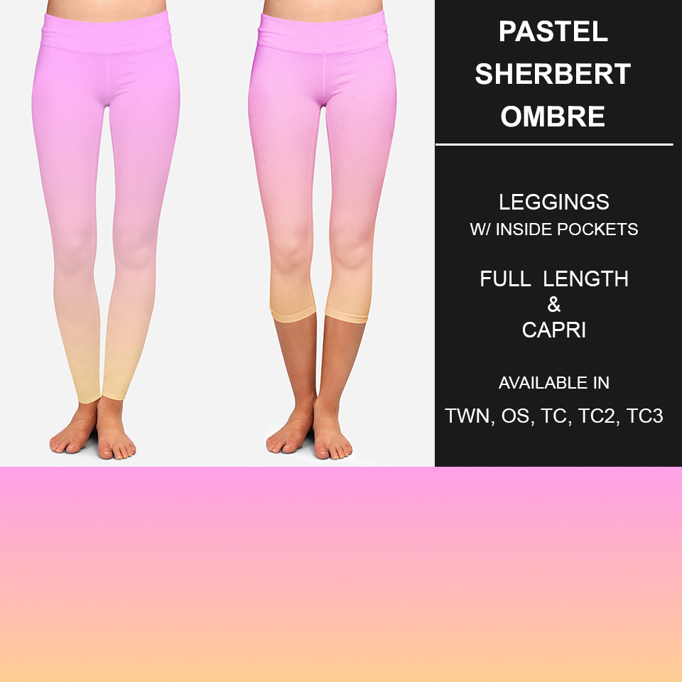 RTS - Pastel Sherbert Ombre Leggings w/ Pockets - Like A Duchess
