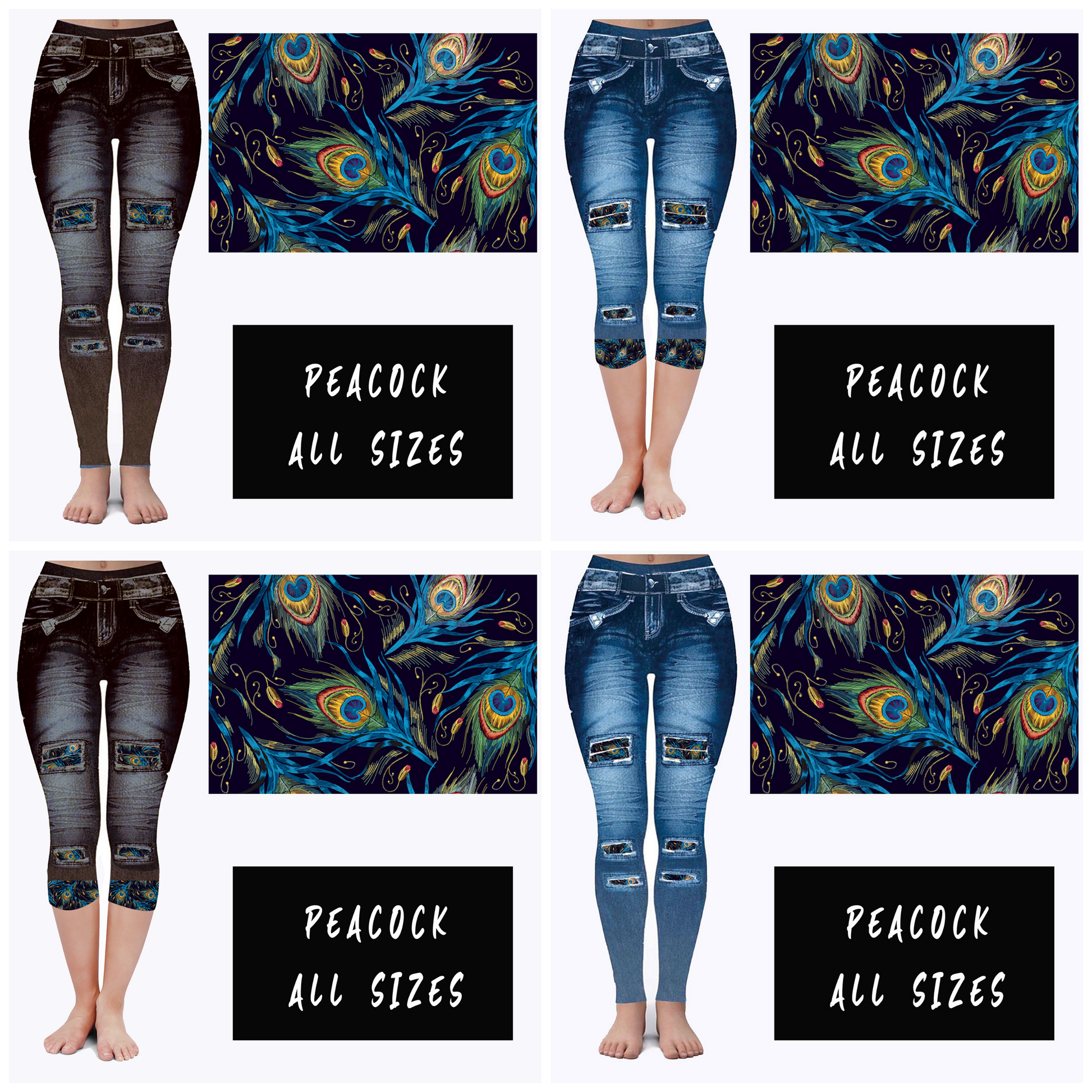 LEGGING JEAN RUN-PEACOCK (ACTIVE BACK POCKETS) - Like A Duchess