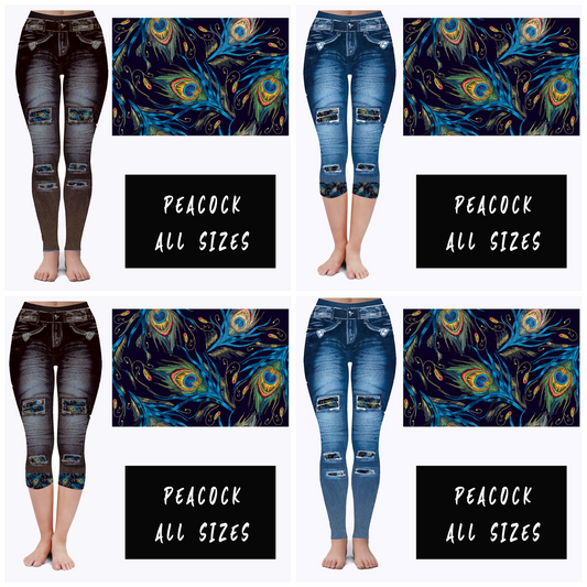 LEGGING JEAN RUN-PEACOCK (ACTIVE BACK POCKETS) - Like A Duchess