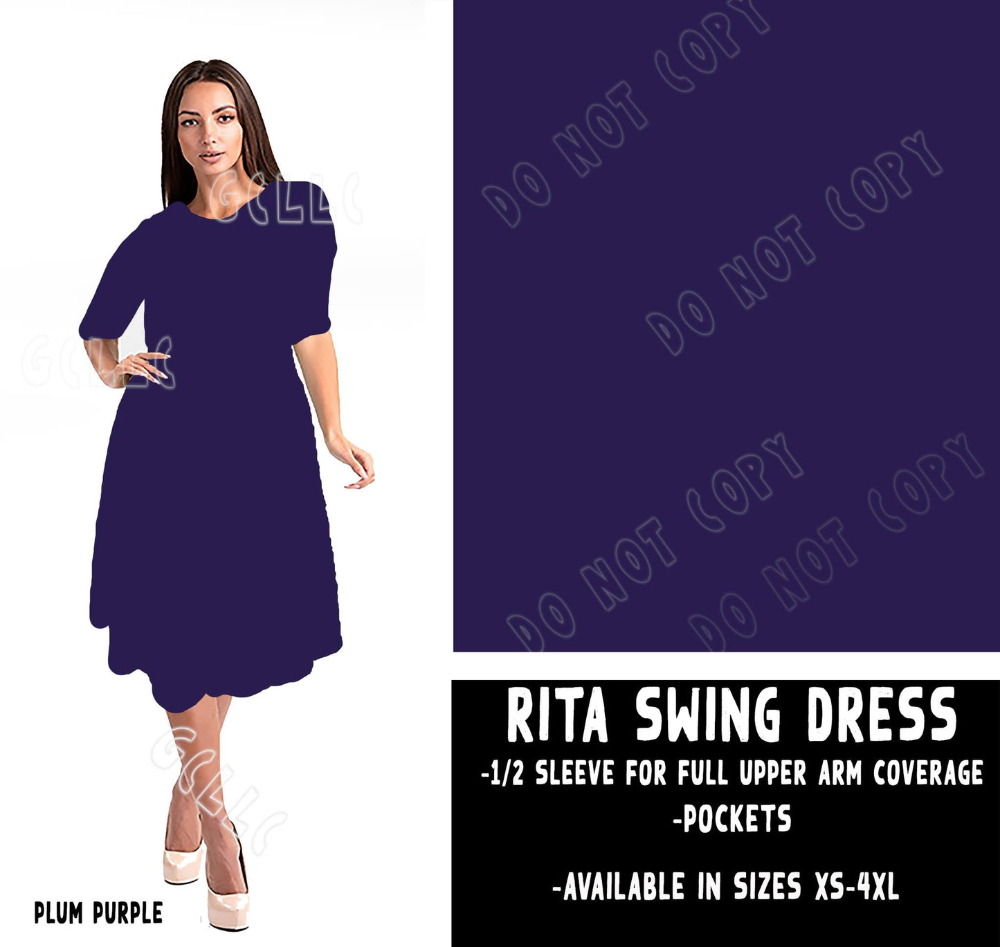 RITA SWING DRESS RUN-PLUM - Like A Duchess