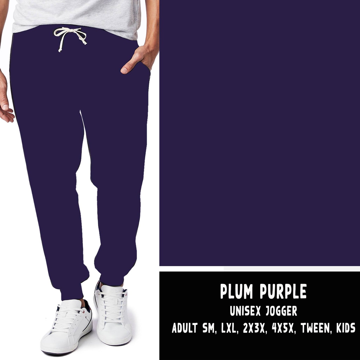SOLIDS RUN-PLUM PURPLE LEGGINGS/JOGGERS - Like A Duchess
