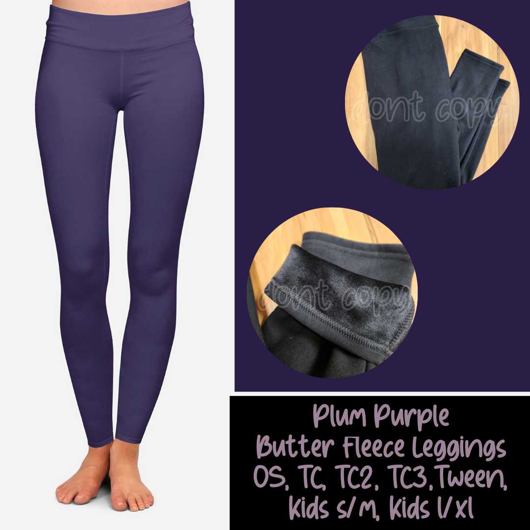 PLUM PURPLE - BUTTER FLEECE LINED LEGGINGS - Like A Duchess