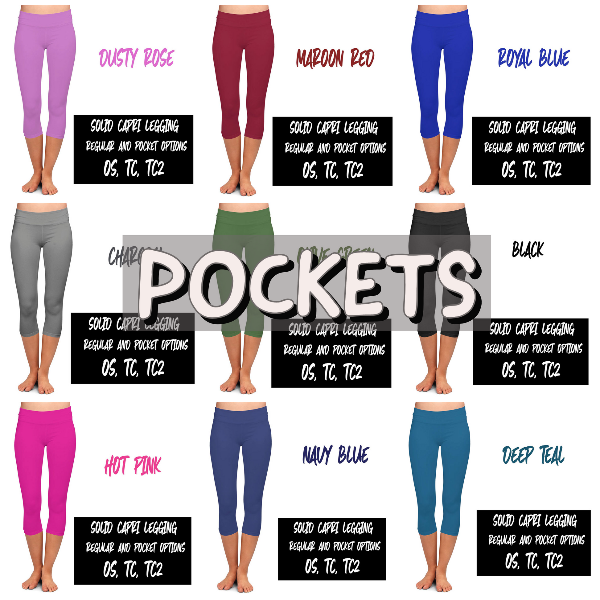 SOLID POCKET CAPRI (VARIETY OF COLORS) - Like A Duchess